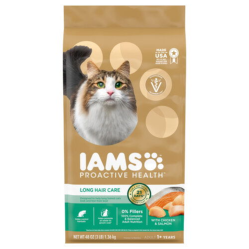 IAMS Proactive Health Premium Adult 1+ Years Long Hair Care Cat Nutrition