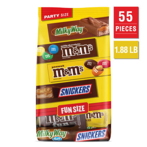 Mixed M&M'S, SNICKERS & MILKY WAY Fun Size Chocolate Candy Variety Pack, Bulk Bag 