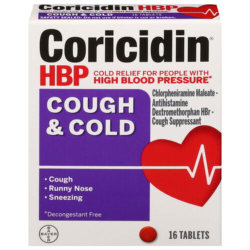 Coricidin HBP Cough & Cold, Tablets