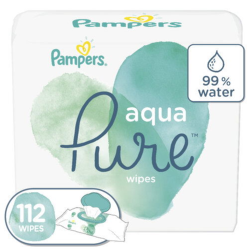 Pampers AquaPure Sensitive Baby Wipes 2X Pop-Top