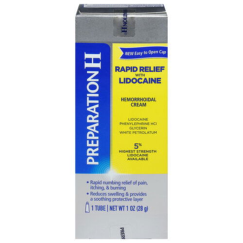 Preparation H Hemorrhoidal Cream, Rapid Relief with Lidocaine