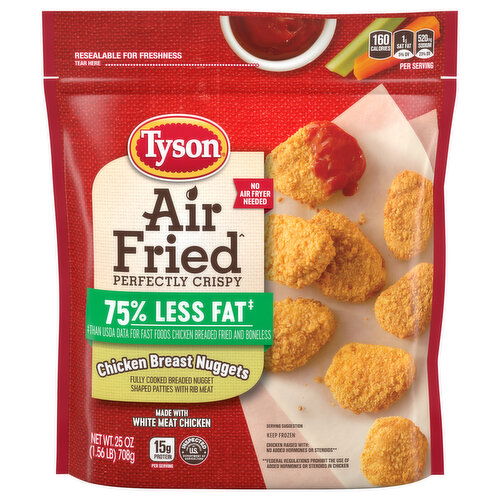 Tyson Air Fried Perfectly Crispy Chicken Nuggets, 25 oz. (Frozen)