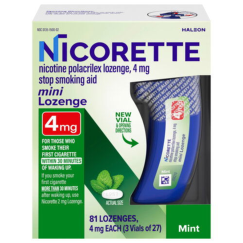 Nicorette Lozenges Mint 4 mg Mini Stop Smoking Aid