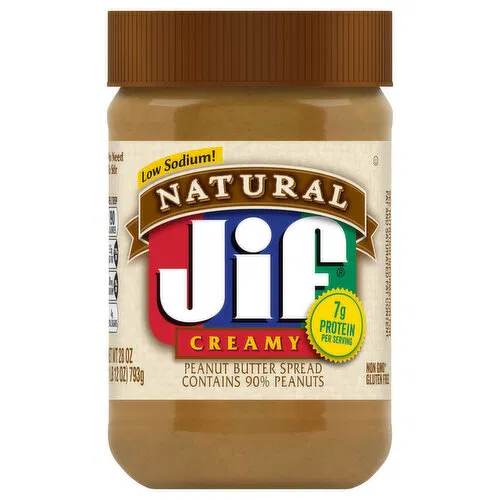 Jif Peanut Butter Spread, Low Sodium, Natural, Creamy