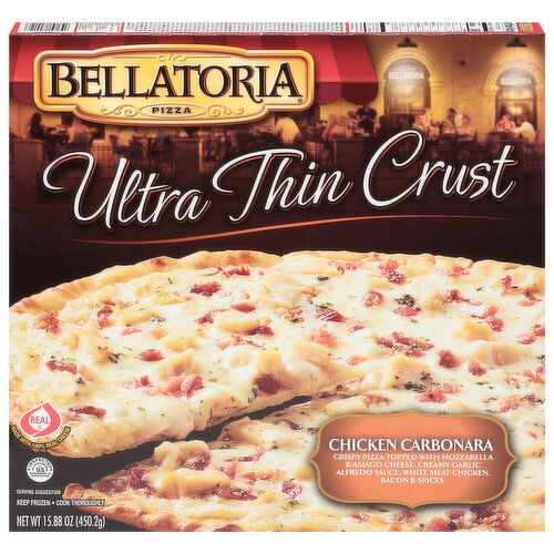 Bellatoria Pizza, Chicken Carbonara, Ultra Thin Crust