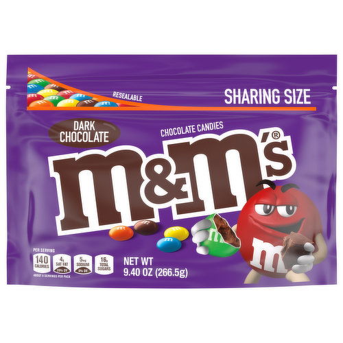 M&M's Chocolate Candies, Dark Chocolate, Sharing Size