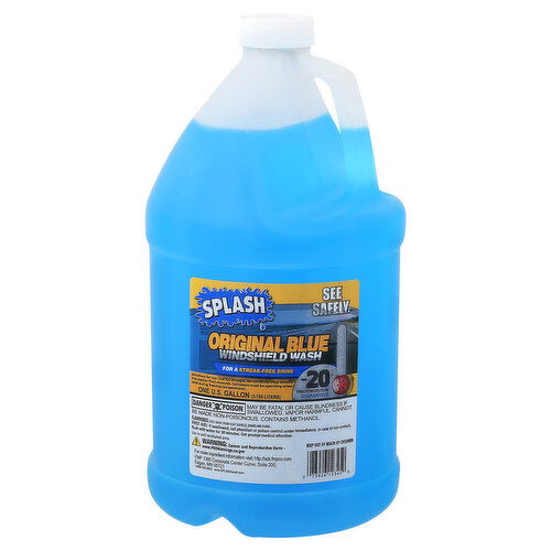 Splash Windshield Wash, Original Blue, See Safely