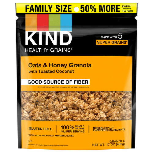 Kind Healthy Grains Granola, Oats & Honey, Family Size