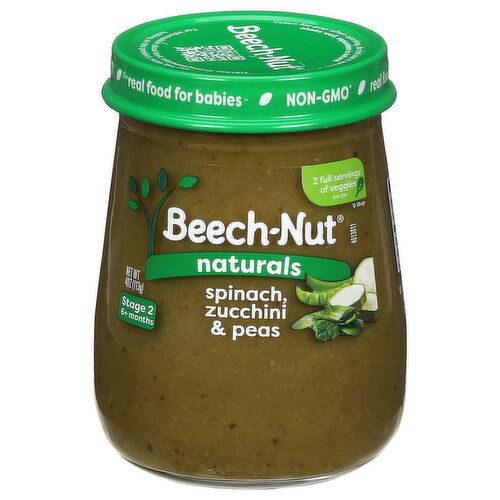 Beech-Nut Naturals Stage 2 (6+ Months) Spinach, Zucchini & Peas