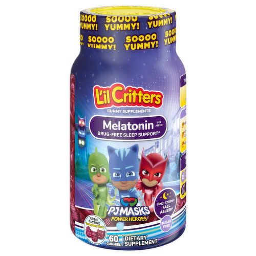 L'il Critters Gummies Sugar Free PJ Masks Yummy Berry Flavor Melatonin