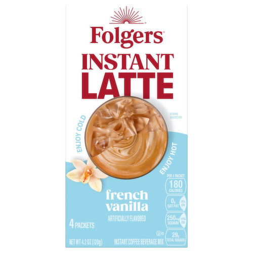 Folgers Instant Latte, French Vanilla