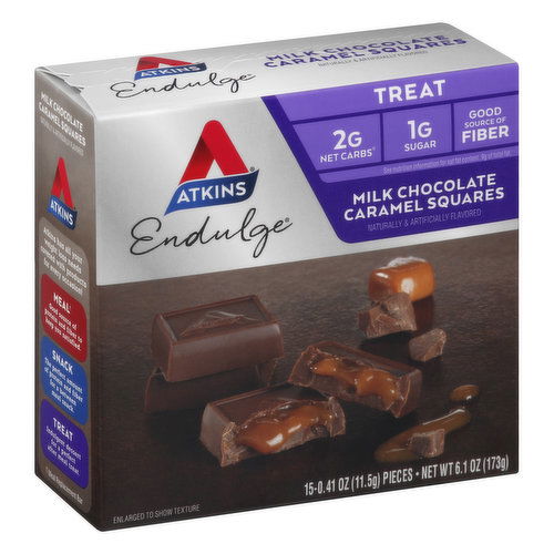 Atkins Endulge Caramel Squares, Milk Chocolate