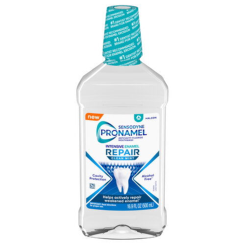 Sensodyne Pronamel Mouthwash, Anticavity Fluoride, Clean Mint, Intensive Enamel Repair