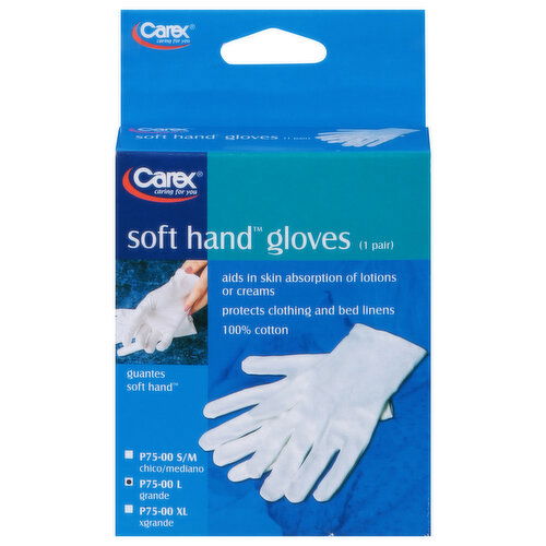 Carex Gloves, Soft Hand, Large