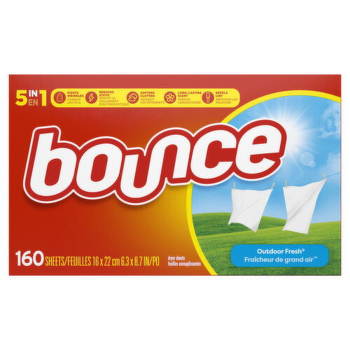 Bounce Bounce Dryer Sheets, 160 count, Outdoor Fresh