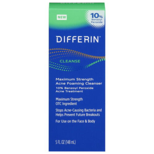 Differin Acne Foaming Cleanser, Maximum Strength, Cleanse