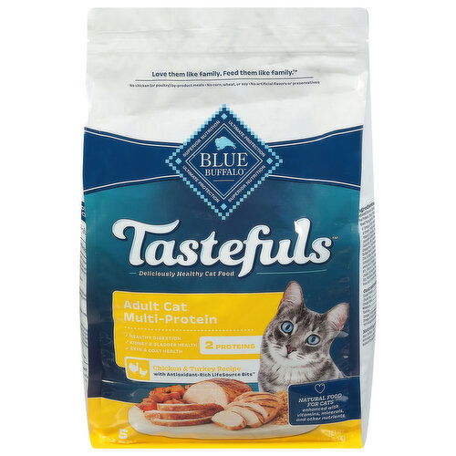 Blue Buffalo Blue Tastefuls Cat Food, Adult, Multi-Protein, Chicken & Turkey Recipe, Natural