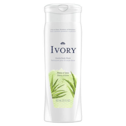 Ivory Clean Ivory Gentle Body Wash, Notes of Aloe, 21oz