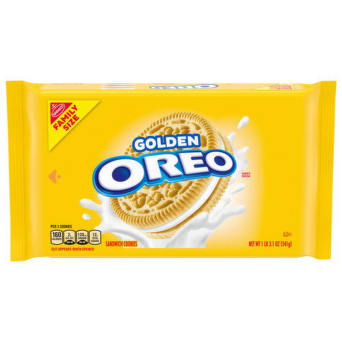 OREO Golden Sandwich Cookies, Family Size