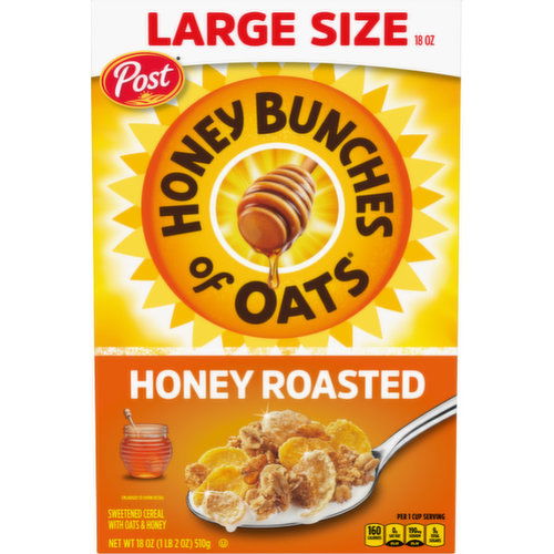 Post Consumer Brands Cereal, Honey Roasted, Large Size