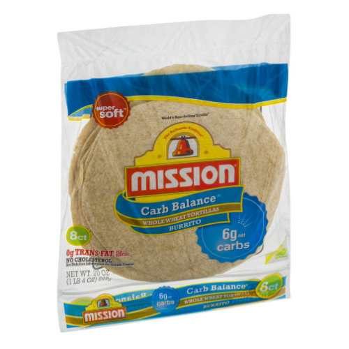 Mission Large Whole Wheat Burrito Tortilla Carb Balance