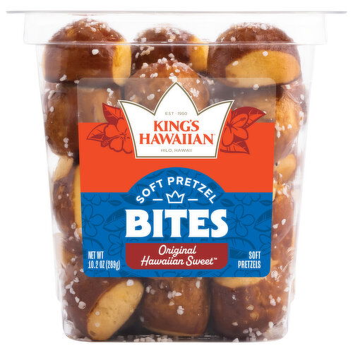 King's Hawaiian Pretzels, Original Hawaiian Sweet, Bites, Soft