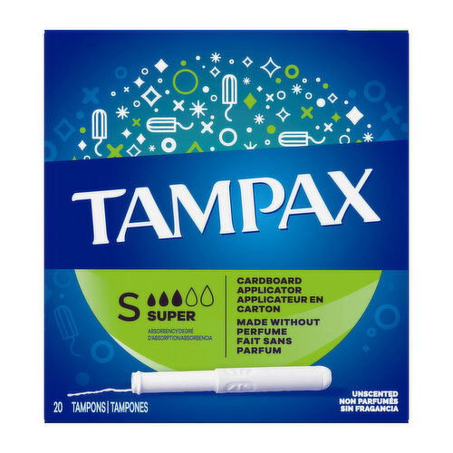 Tampax Tampax Cardboard Tampons Super Absorbency, 20 Ct