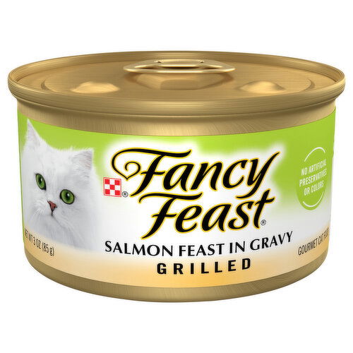 Fancy Feast Cat Food, Gourmet, Salmon Feast in Gravy, Grilled