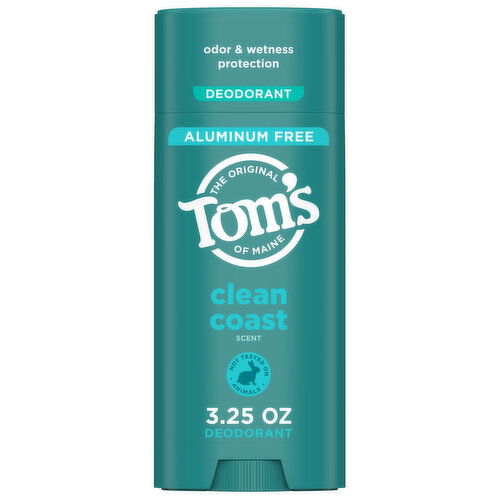 Tom's of Maine Deodorant, Clean Coast Scent, Aluminum Free