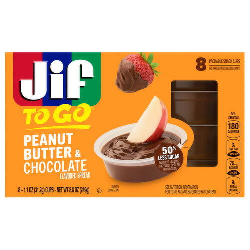 Jif To Go Spread, Peanut Butter & Chocolate Flavored