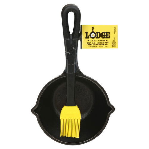 Lodge Cast Iron Melting Pot with Silicone Brush, Cast Iron