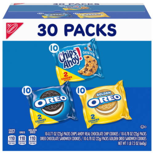 Nabisco Cookies, Assorted, 30 Packs