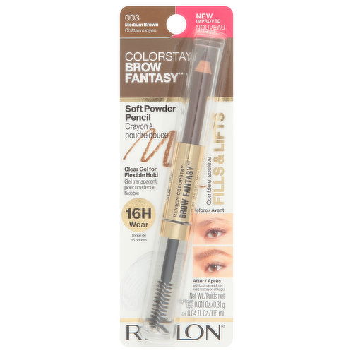 Revlon Brow Fantasy Soft Powder Pencil, Medium Brown 003