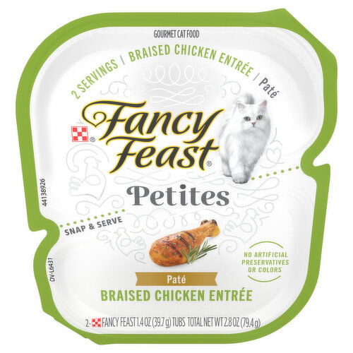 Fancy Feast Petites Gourmet Cat Food, Braised Chicken Entree, Pate