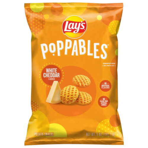 Lay's Poppables Potato Snacks, White Cheddar Flavored