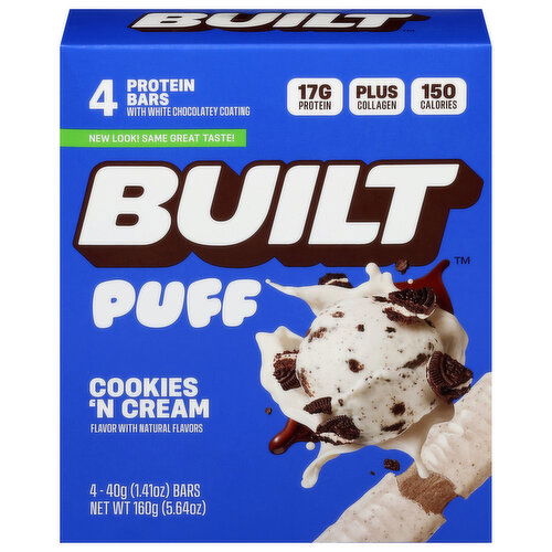 Built Puff Cookies 'N Cream Protein Bars