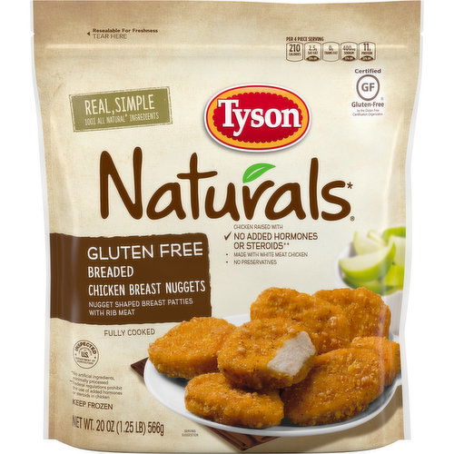 Tyson Naturals Naturals Gluten Free Breaded Frozen Chicken Breast Nuggets