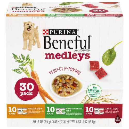 Beneful Dog Food, Romana/Mediterranean/Tuscan Style, Medleys, 30 Pack