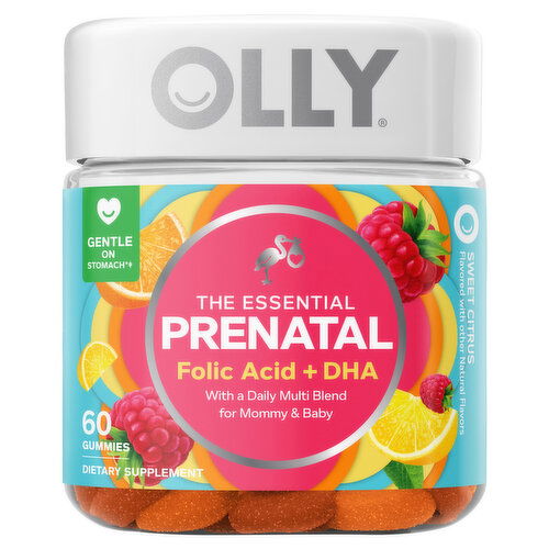 Olly Folic Acid + DHA, Sweet Citrus, The Essential Prenatal, Gummies