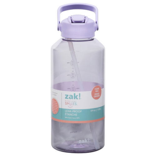 Zak! Everyday Smiles Water Bottle, Leak Proof