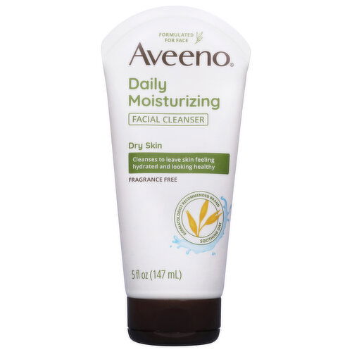 Aveeno Facial Cleanser, Daily Moisturizing, Dry Skin, Fragrance Free