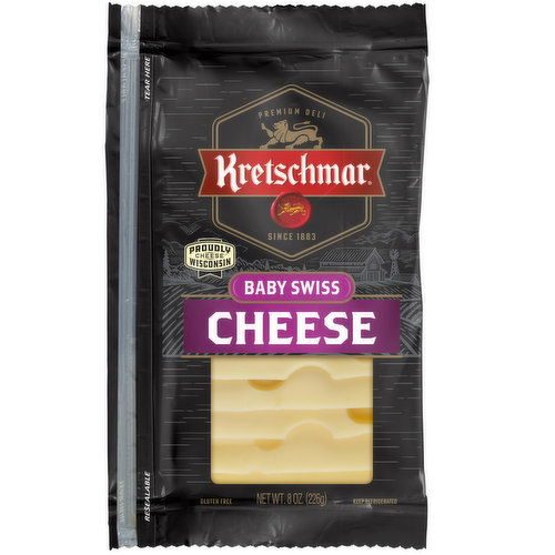 Kretschmar Premium Deli Pre Sliced Baby Swiss Cheese