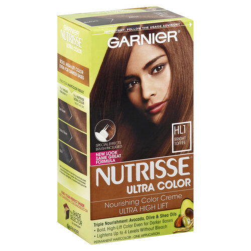 Nutrisse Hair Color, Permanent, Ultra Color, Bright Toffee HL1