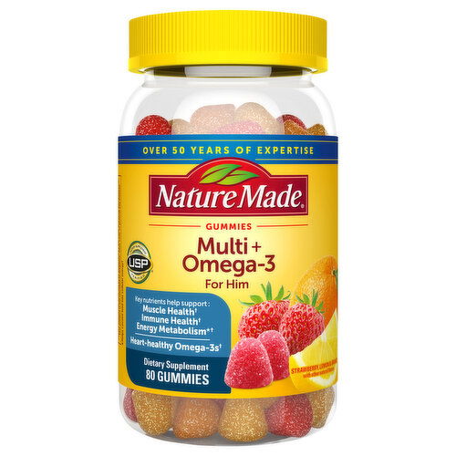 Nature Made Strawberry, Lemon & Orange Multi+ Omega-3 for Him