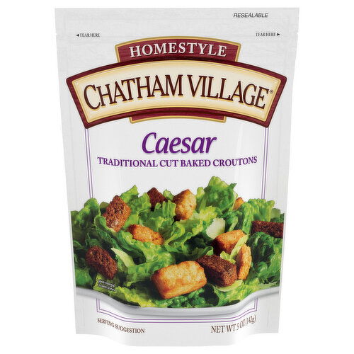 Chatham Village Baked Croutons, Traditional Cut, Homestyle, Caesar