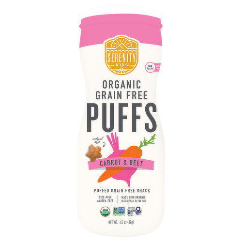 Serenity Kids Puffs, Grain Free, Carrot & Beet