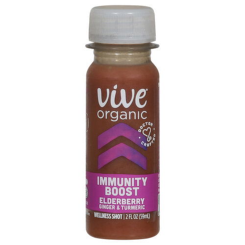 Vive Organic Wellness Shot, Elderberry Ginger & Turmeric, Immunity Boost