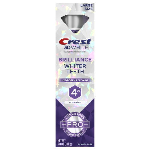 Crest 3D White Toothpaste, Anticavity, Fluoride, Ultra White, Brilliance, Large Size