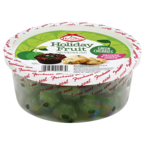 Paradise Holiday Fruit Candied Fruit, Green Cherries