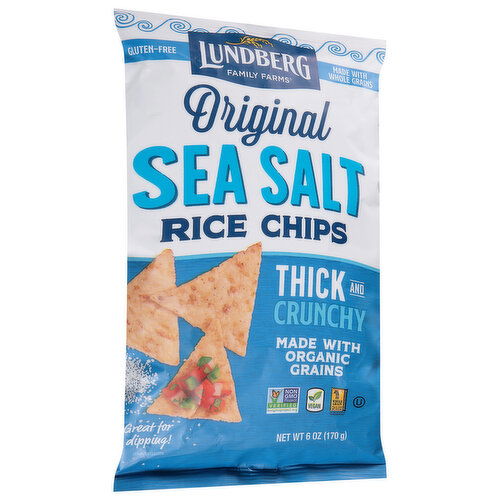 Lundberg Family Farms Rice Chips, Sea Salt, Original, Thick and Crunchy